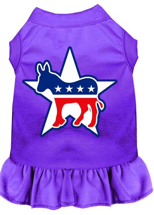 Democrat Screen Print Dress Purple XS